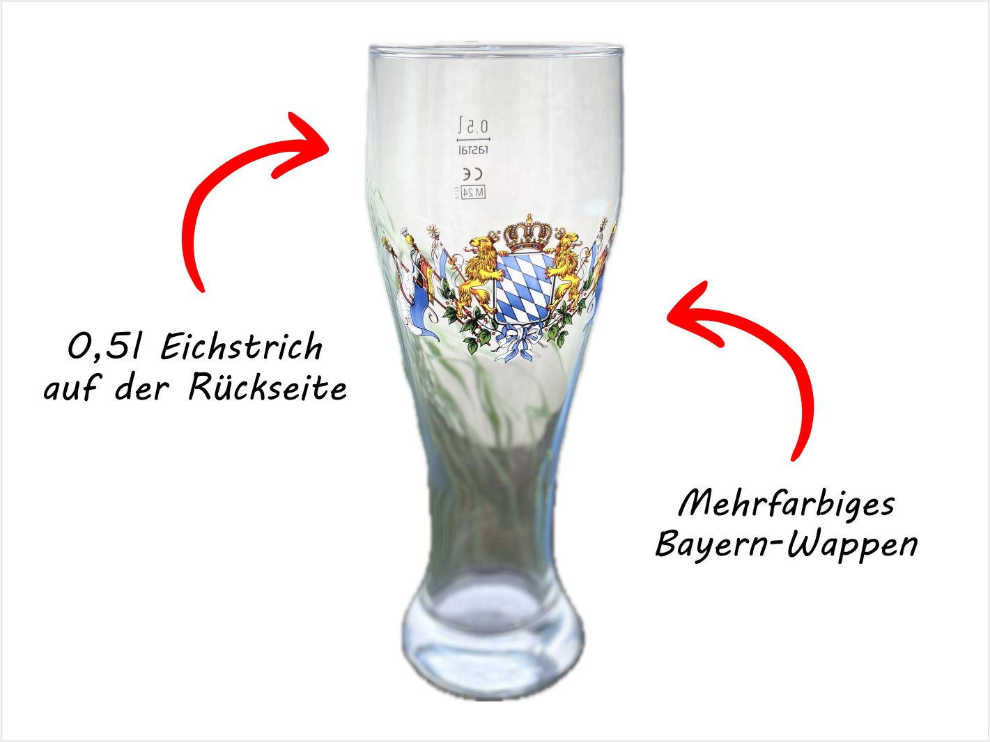 Weizenbierglas Bayern von Rastal mit Gravur