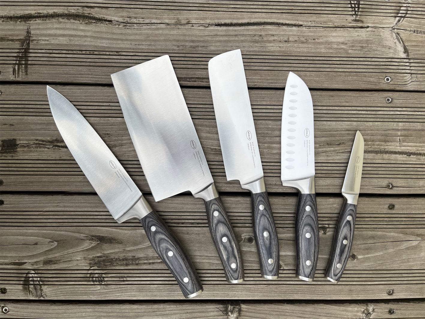 Wolfgrey Chinesisches Kochmesser 18cm mit Gravur